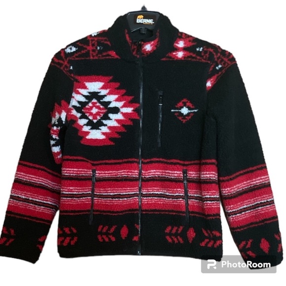 Lauren Ralph Lauren Southwestern Faux Shearling Zip Up Jacket Size Small - Picture 3 of 6